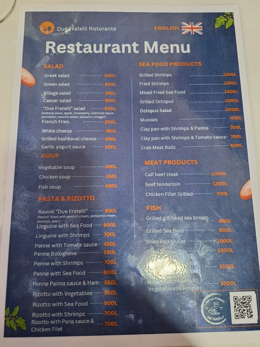 Menu Due Fratelli Bar & Ristorante-4